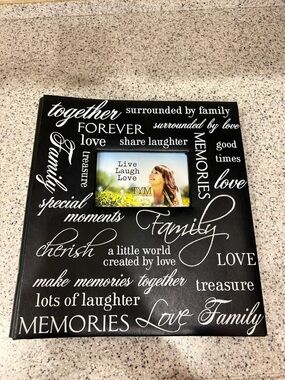 Family Memories Black Photo Frame Album - "Love" Text Design